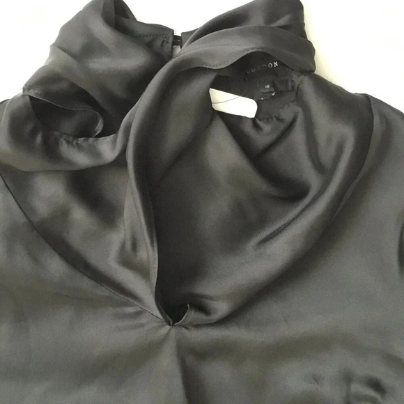 River Island Long Sleeve Silky Mini  Dress - Black US 6 - Picture 6 of 6